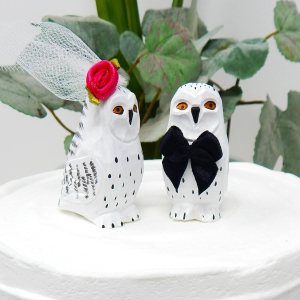 Búho de las nieves, pájaros blancos, decoración para tarta, novia y novio, boda, compromiso, aniversario, estatua de madera tallada Búho de las nieves, pájaros blancos, decoración para tarta, novia y novio, boda, compromiso, aniversario, estatua de madera tallada