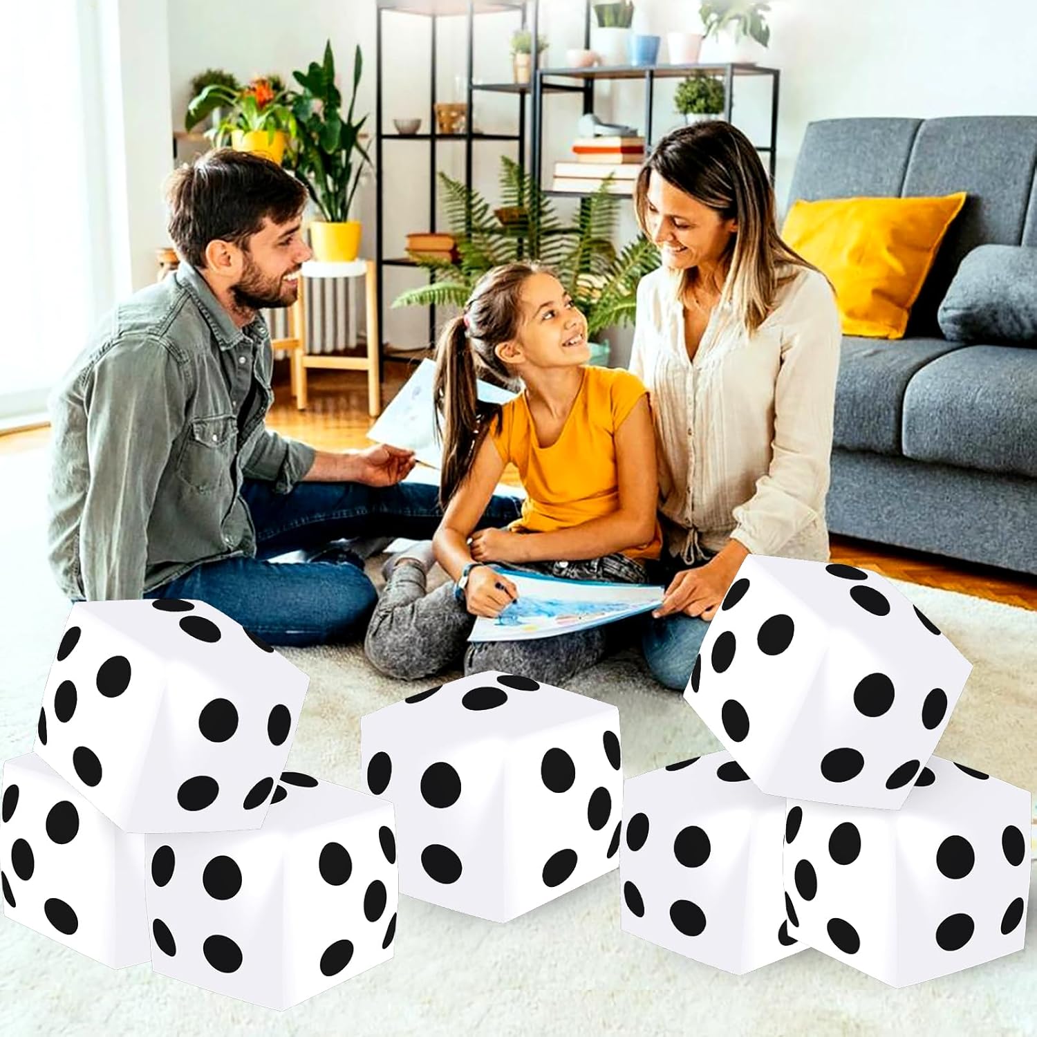 8 dados inflables gigantes de 12.6 pulgadas, dados inflables gigantes, divertidos dados inflables gigantes para interiores y exteriores, juego de