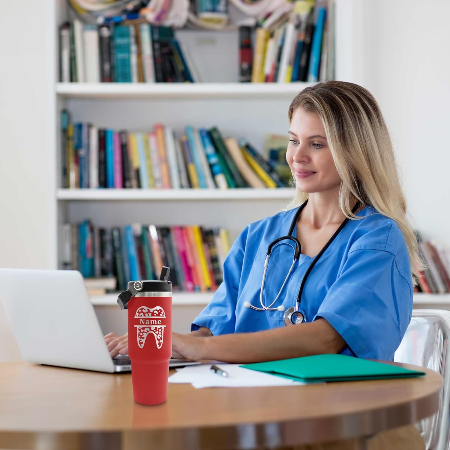 Regalos para dentistas para mujeres, regalos de asistente dental, vaso de dentista grabado personalizado, regalos para médicos para mujeres, vaso de