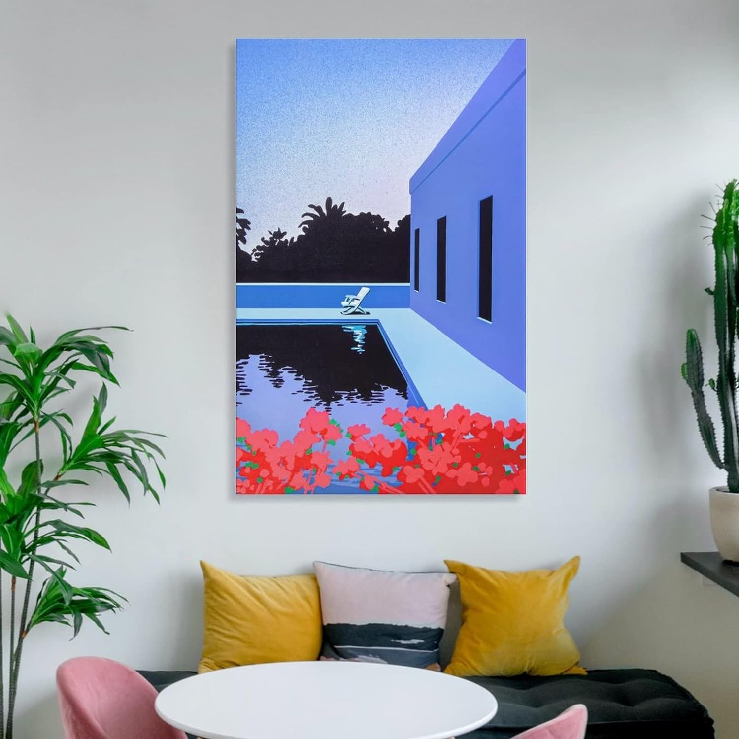 Hiroshi Nagai – Arte de pared – Pinturas de paisajes tropicales modernos y surrealistas, póster de 2 obras de arte, póster impreso para pared,