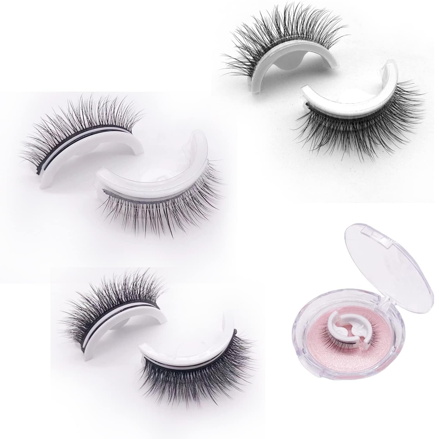 Glazy Boo – Pestañas postizas reutilizables, pestañas autoadhesivas, pestañas postizas de aspecto más natural, pestañas magnéticas Glazy Boo sin