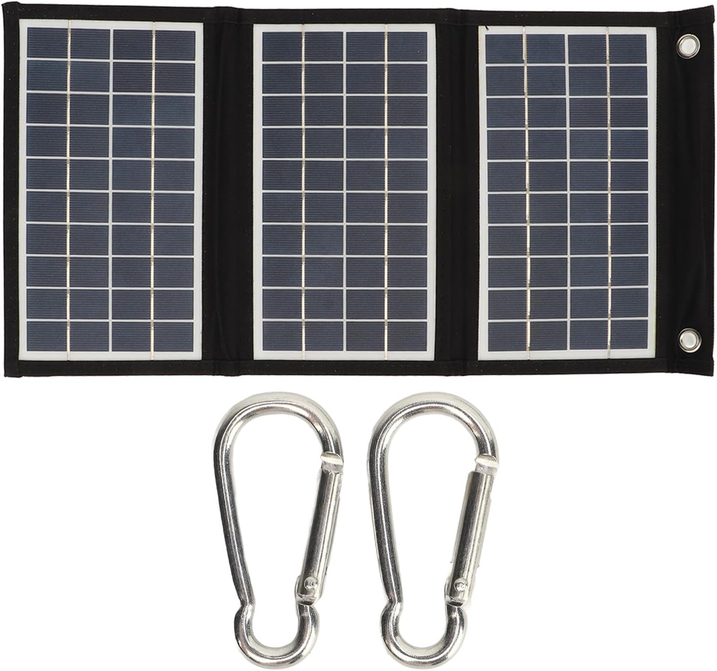Panel solar plegable, 15W 5V Panel Solar Plegable Dual USB Cargador solar de silicio policristalino de alta eficiencia para acampar al aire libre