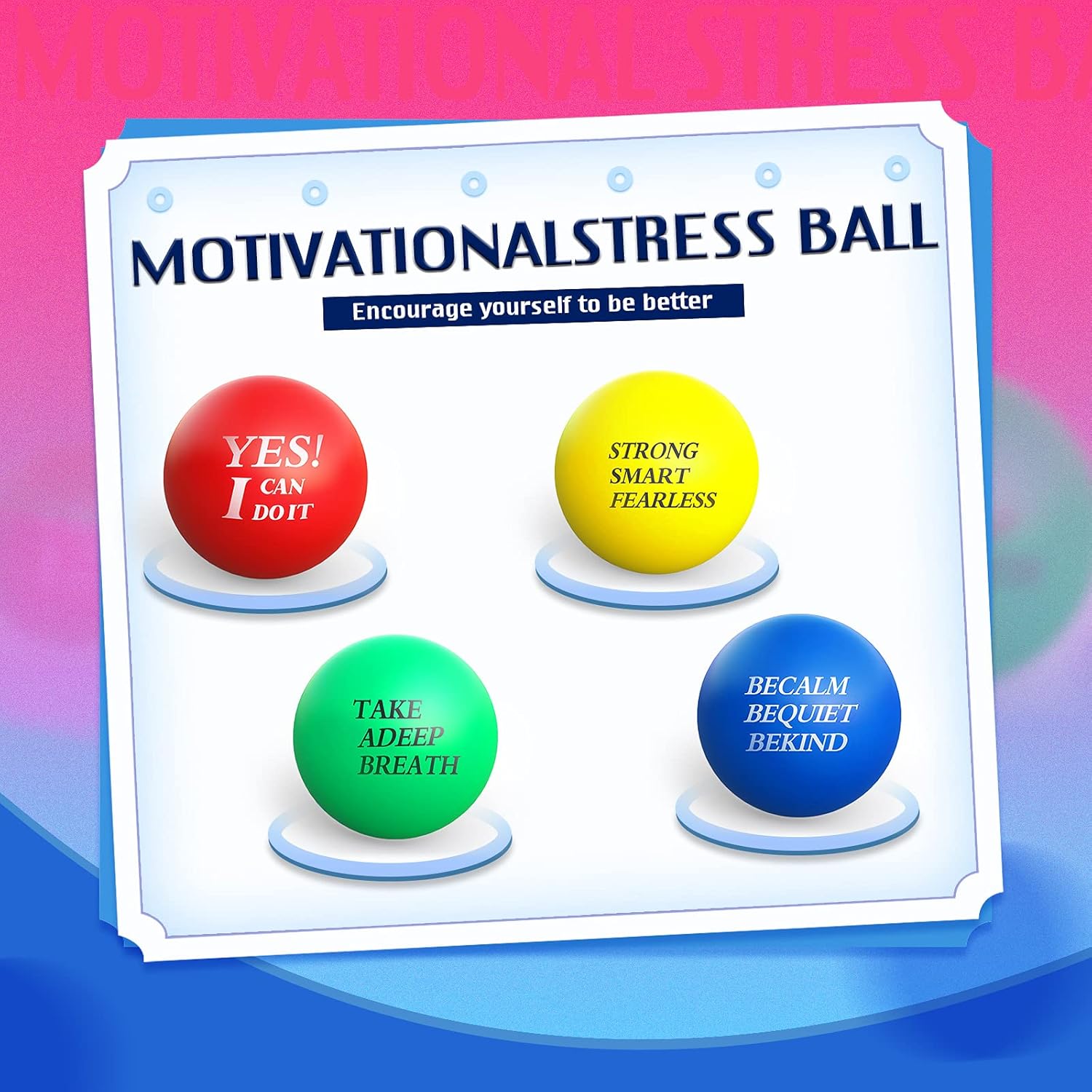 100 bolas motivacionales para el estrés, bolas de espuma coloridas, bolas inspiradoras para aliviar el estrés, citas, paquete de bolas pequeñas para