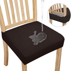 Easy-Going Juego de 6 fundas de asiento 100% impermeables para sillas de comedor, fundas de asiento elásticas protectoras extraíbles y lavables, Easy-Going Juego de 6 fundas de asiento 100% impermeables para sillas de comedor, fundas de asiento elásticas protectoras extraíbles y lavables,