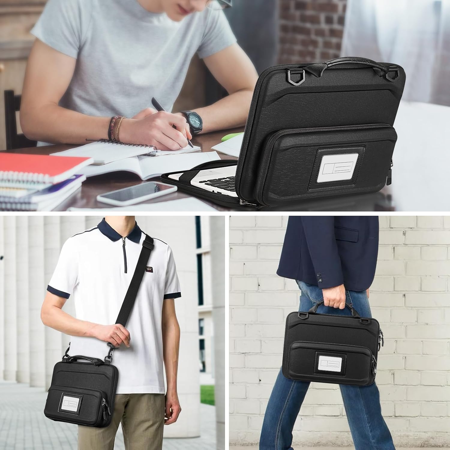 Fintie Funda protectora para Chromebook de 11.6 pulgadas, bolsa de hombro protectora con bolsa para accesorios y ranura para tarjeta de