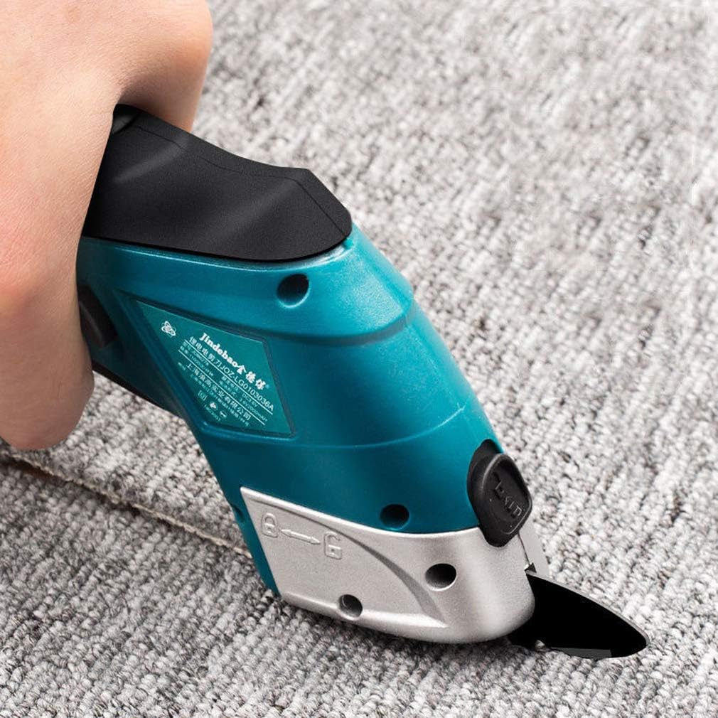 Tijeras eléctricas de tela inalámbricas recargables con 2 cuchillas de corte, potente herramienta de corte para cuero, cartón, papel, álbumes de