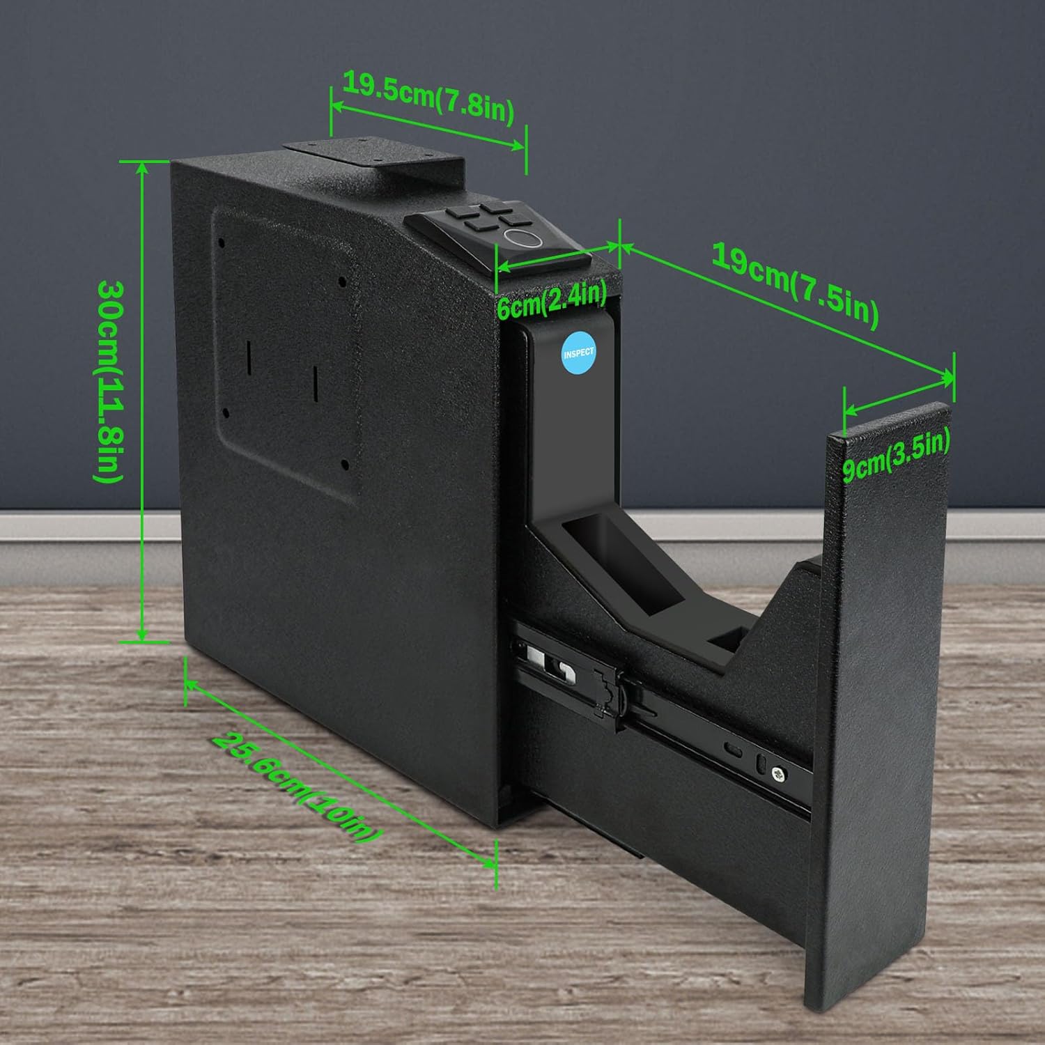 AUREOLE Caja fuerte biométrica de acceso rápido para pistola deslizante con bloqueo de teclado de huellas dactilares, caja fuerte para pistola de