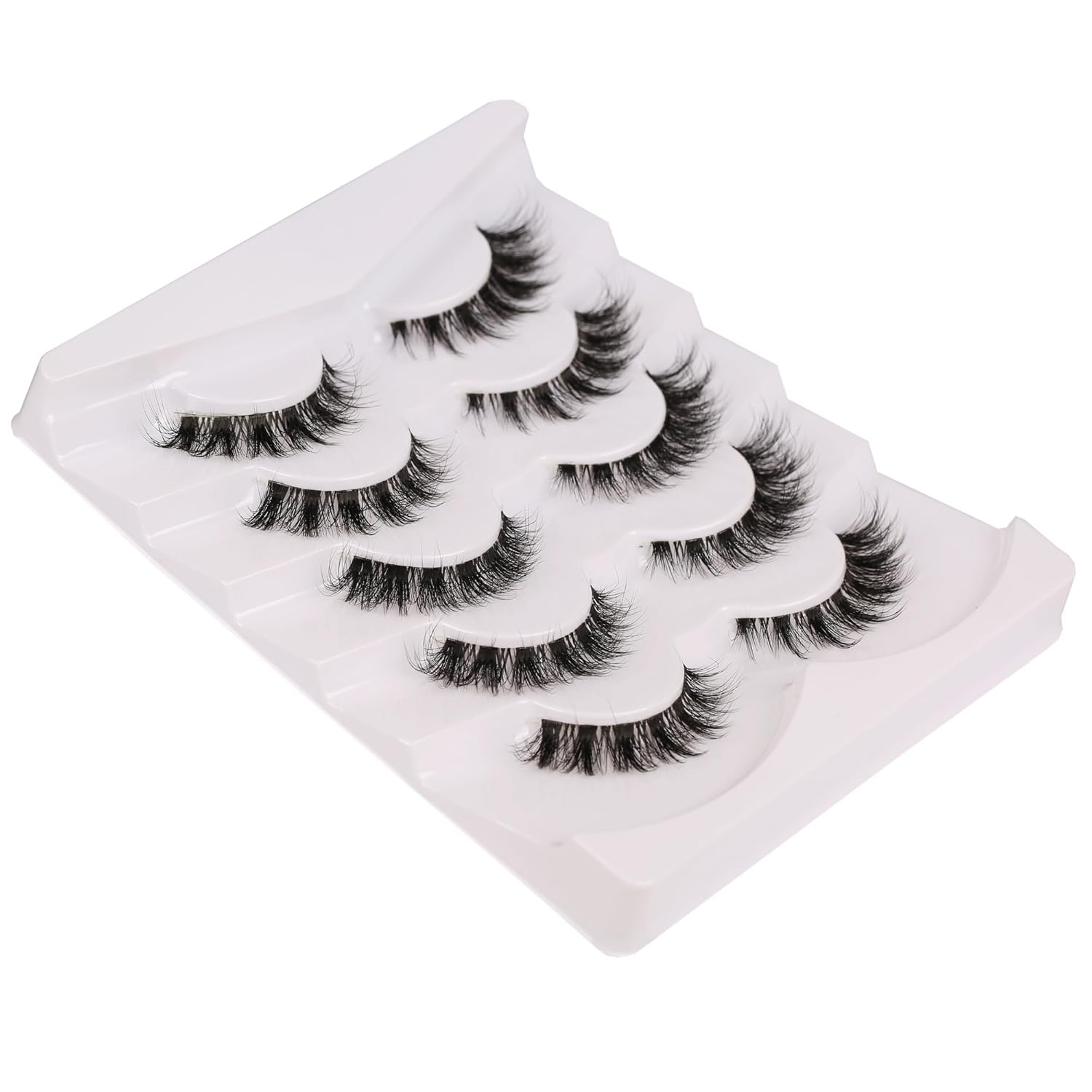 Gmagictobo Pestañas postizas naturales de ojo de gato, pestañas de banda transparente, esponjosas, finas, 3D, pestañas de imitación de visón,
