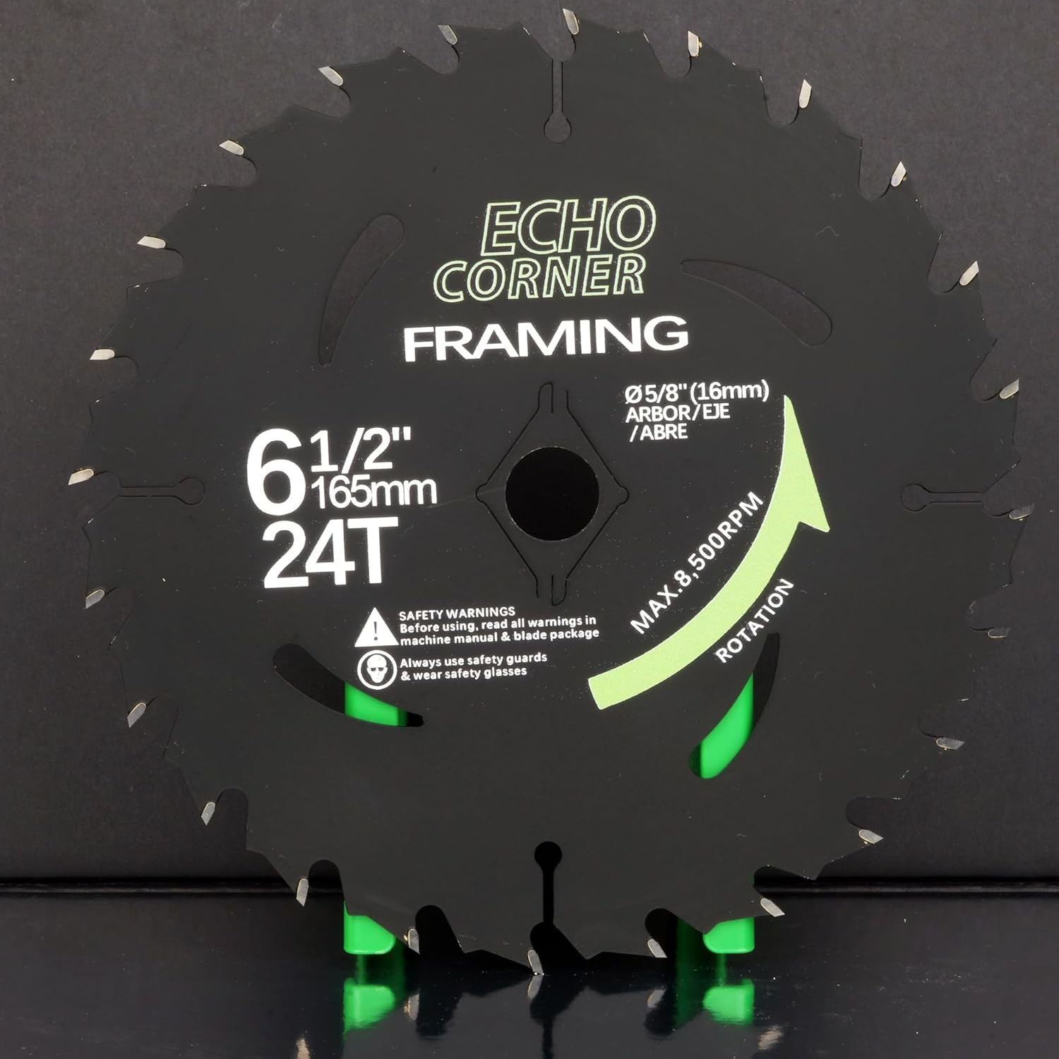 Hoja de sierra circular de 6-12 “Carburo 48T+24T 58” Arbor Antiadherente Recubrimiento Combo Pack, Heavy Duty Fine Cut Final Crosscut Framing Madera