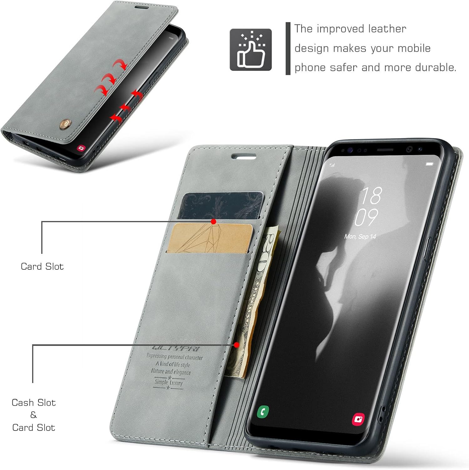 QLTYPRI Funda Para Samsung Galaxy S8 Plus, Vintage PU Cuero Billetera Caso Ranura Para Tarjeta Kickstand Cierre Magnético A Prueba De Golpes Flip