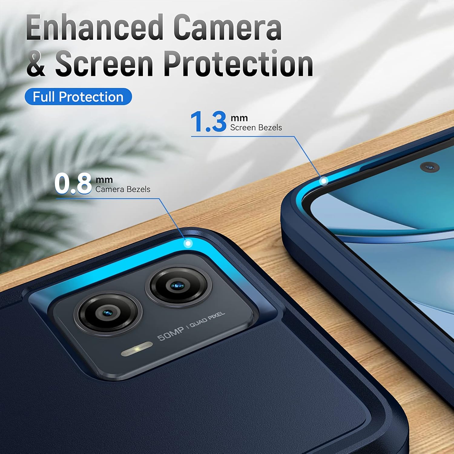 Funda para Moto G 5G 2023, Motorola G 5G 2023 con protector de pantalla prueba de caídas de grado militar, funda protectora resistente a prueba de