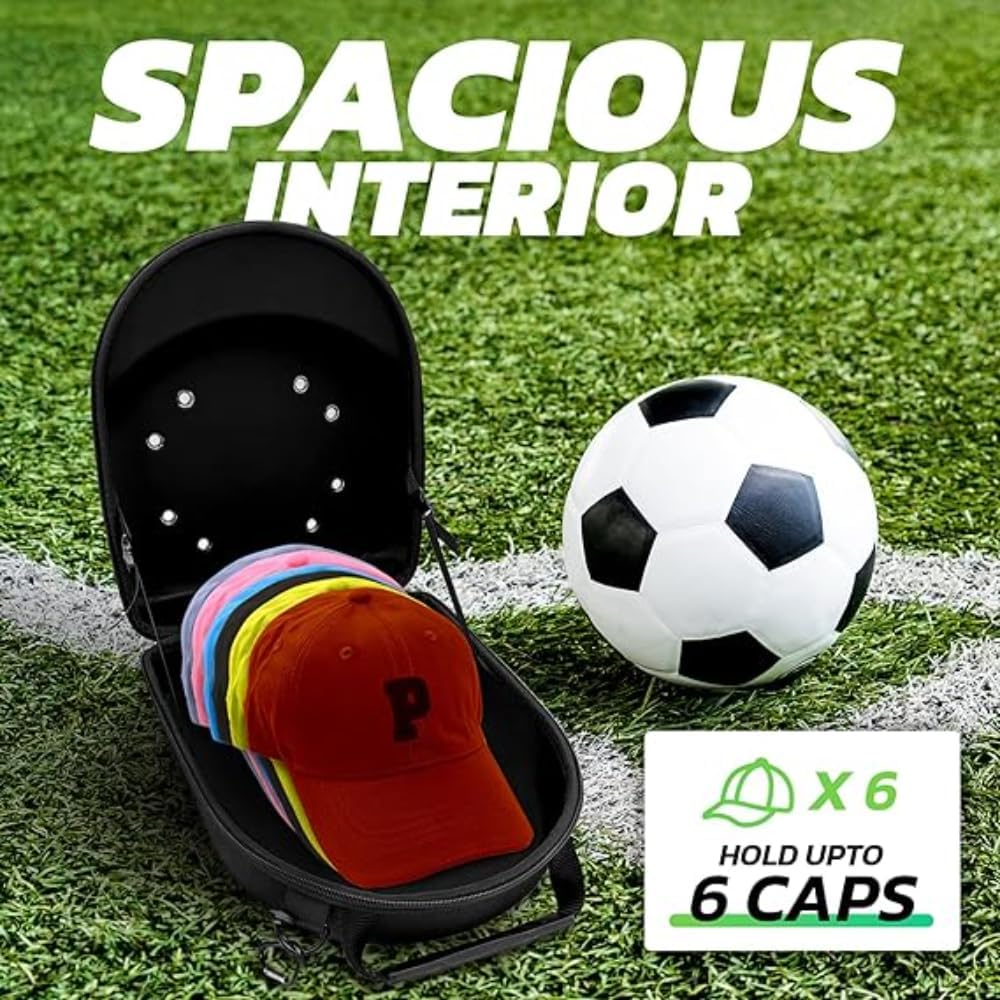 ROYLO GLOBE Estuche de viaje para gorras de BaseBall – Soporte de sombrero para viajar con auriculares y funda de gafas de sol – Caja de