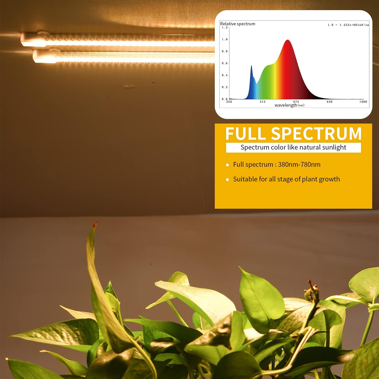 Tiras de luz LED de crecimiento, luces de crecimiento para plantas de interior de espectro completo 3000K, 96 luces LED para plantas con