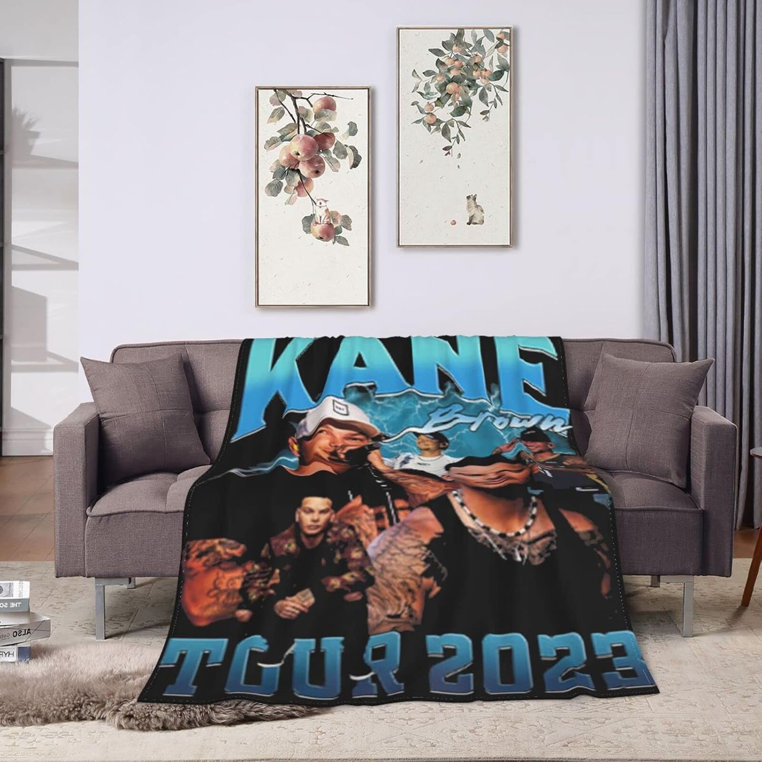 Kane Singer – Manta de franela de vellón marrón para todas las estaciones, cálida, ultrasuave, manta casual para cama, sofá, cama, sofá o