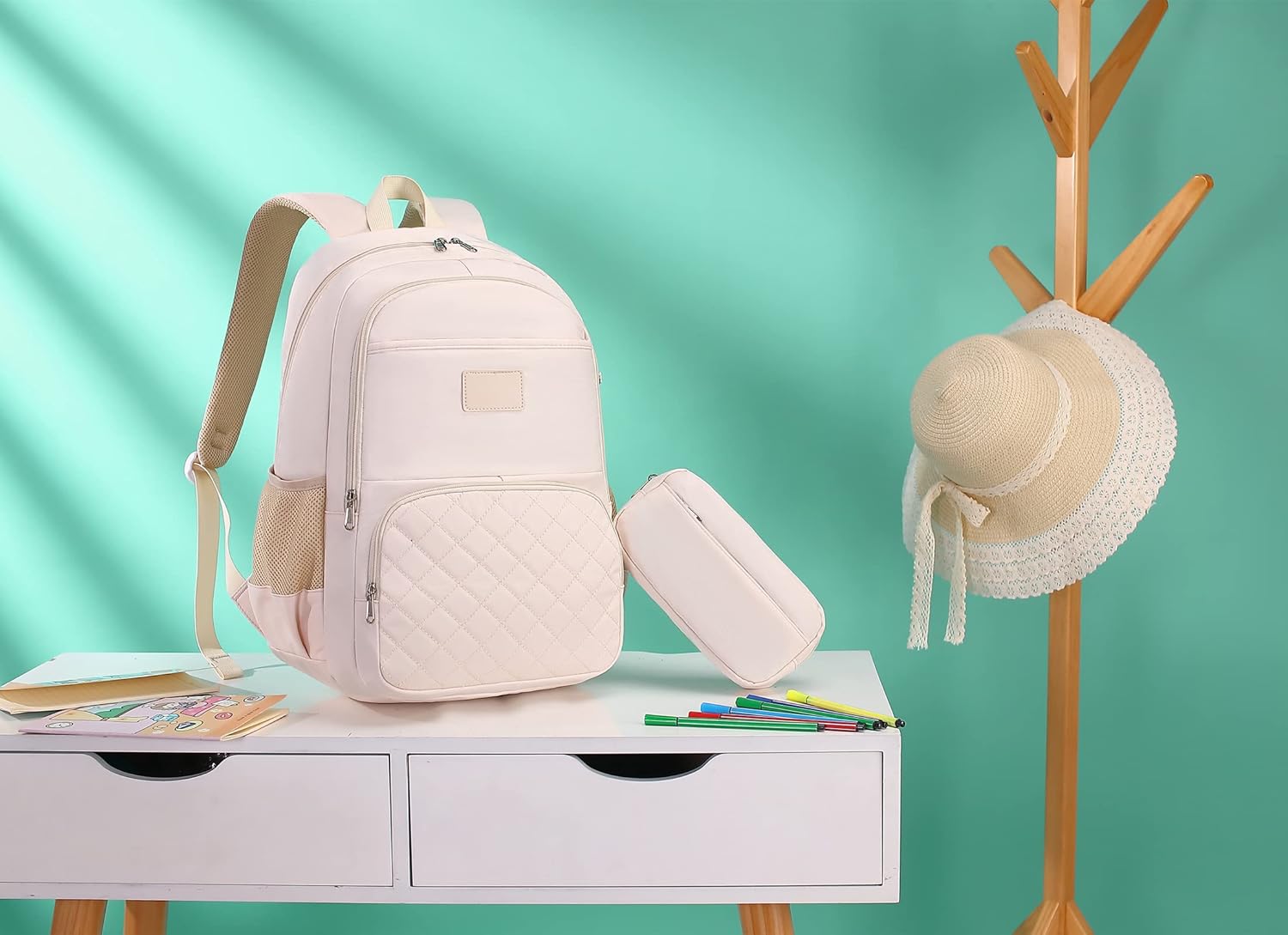 CAMTOP Mochila para laptop de 15.6 pulgadas, mochila escolar con estuche para lápices, mochilas universitarias, profesores, trabajo, viajes,