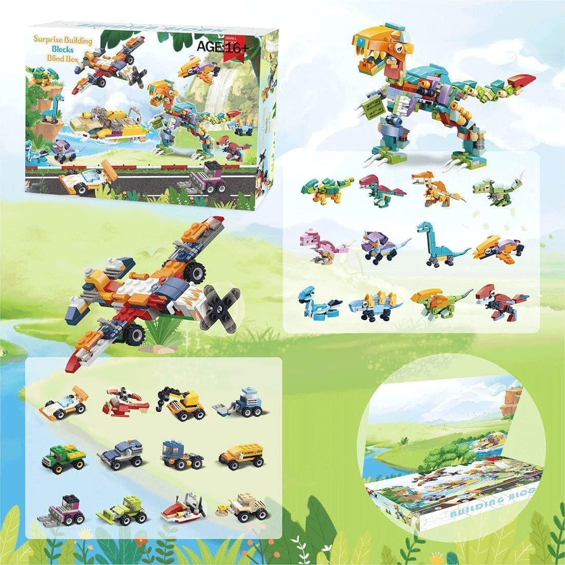 Calendario de Adviento de Navidad 2023, calendario de Adviento de dinosaurio, bloques de construcción de automóvil, cuenta regresiva para Navidad