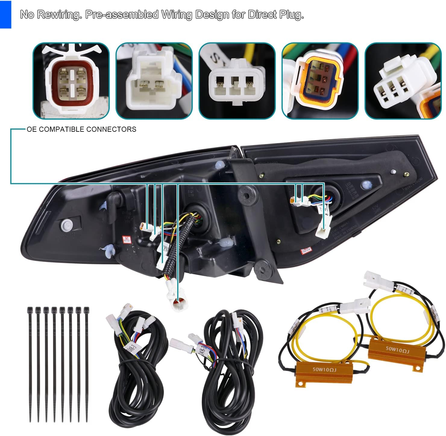 Spec-D Tuning Luces traseras secuenciales LED de carcasa transparente de carcasa negra, compatibles con Subaru Impreza 2008-2011, conjunto de par