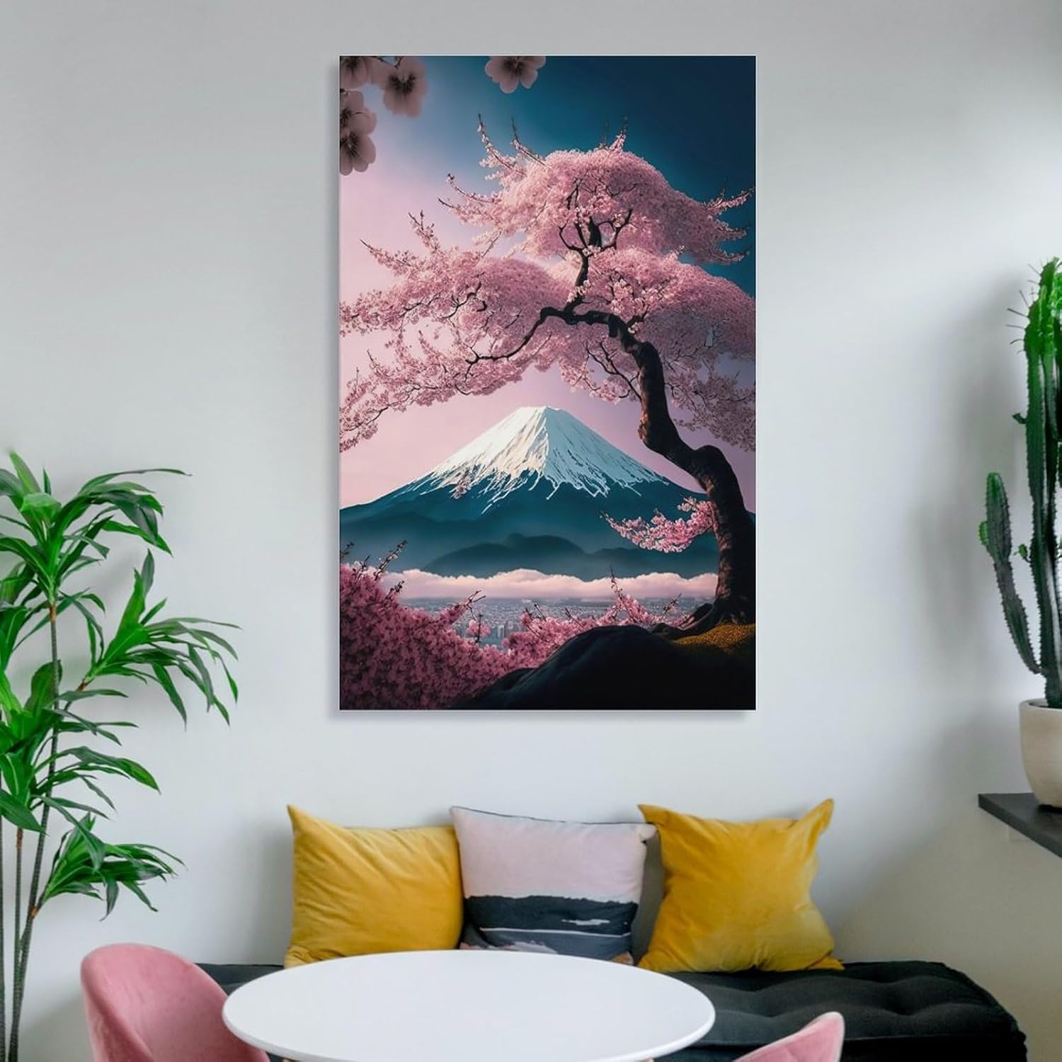 Aimery Póster de cerezo en flor de Japón, pintura decorativa, decoración de baño, sala de estar, lienzo sin marco, 08 x 12 pulgadas (7.9 x 11.8 in)