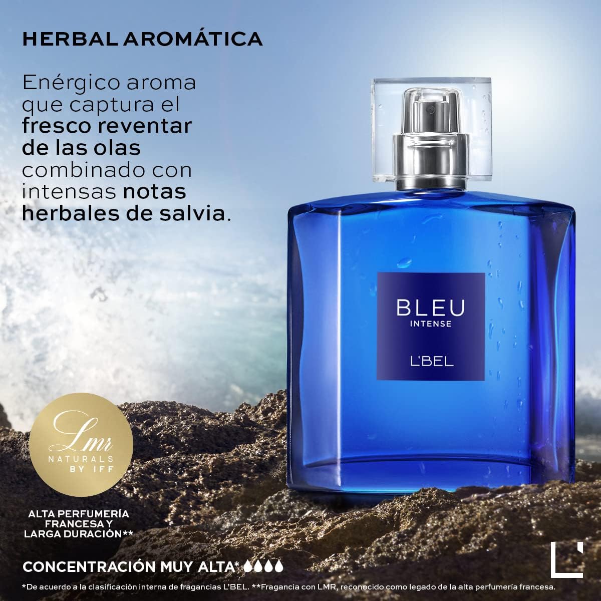L’BEL – Bleu Intense Perfume para Hombre Larga Duración 3.4 fl oz3.4 Oz