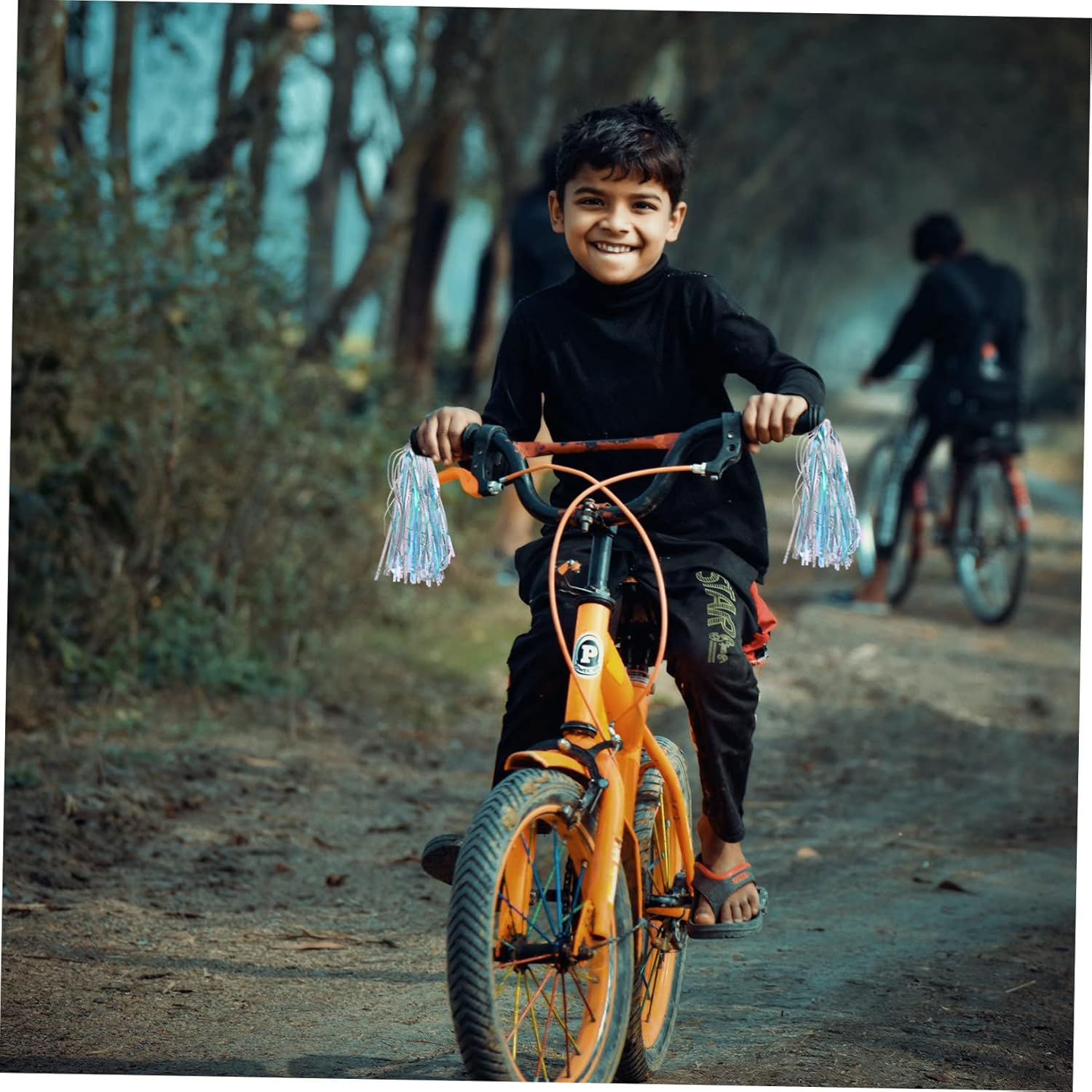 3 pares de scooters decorativos de cinta para niños y niñas, accesorios para niñas, borlas, serpentinas de bicicleta, borlas, borlas de plástico