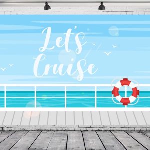 CORFOTO Telón de fondo de fotografía de crucero de dibujos animados de 10 x 6.5 pies, tema náutico, decoración de fiesta de cumpleaños, océano CORFOTO Telón de fondo de fotografía de crucero de dibujos animados de 10 x 6.5 pies, tema náutico, decoración de fiesta de cumpleaños, océano