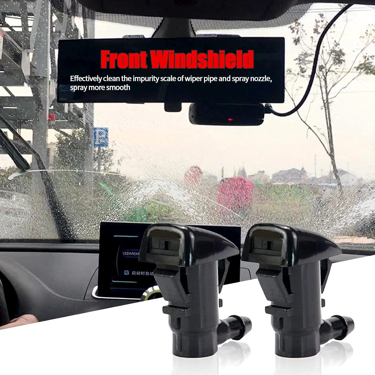 2 boquillas para limpiaparabrisas delantero, accesorios de pulverización, apto para Jeep Grand Cherokee 2005-2016, Chevy Malibu 2005-2013, reemplaza
