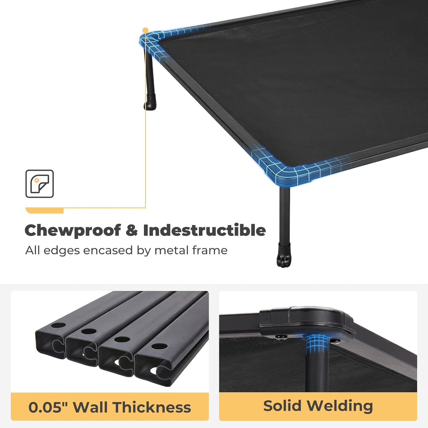 Veehoo CWC2203A – Cama elevada refrescante para perros medianos, plataforma lavable para mascotas con patas antideslizantes para interiores y