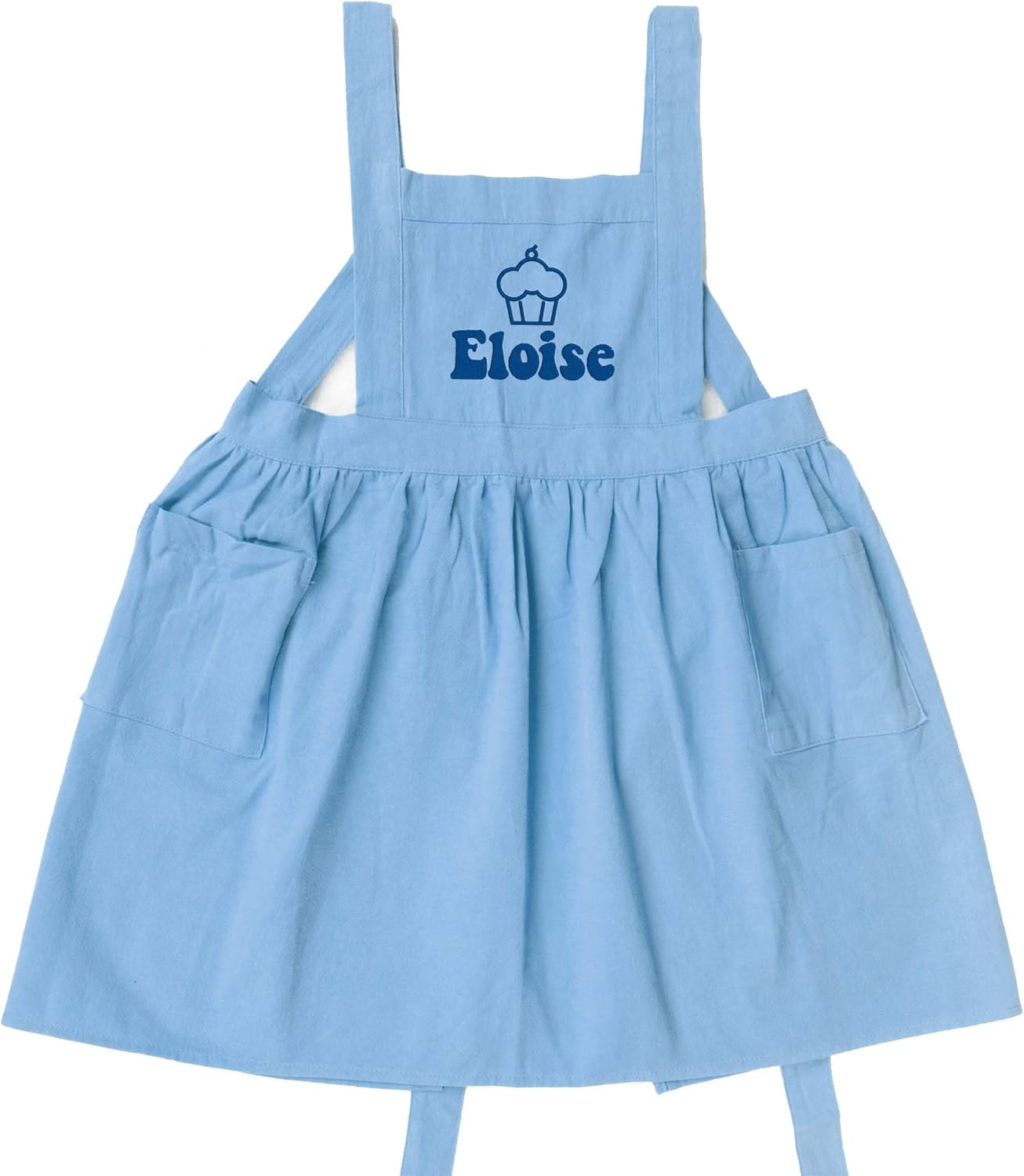 MT WORLD Delantal de lino personalizado para niñas, delantal duradero para niños, regalo para cocinar, hornear, manualidades, jardinería