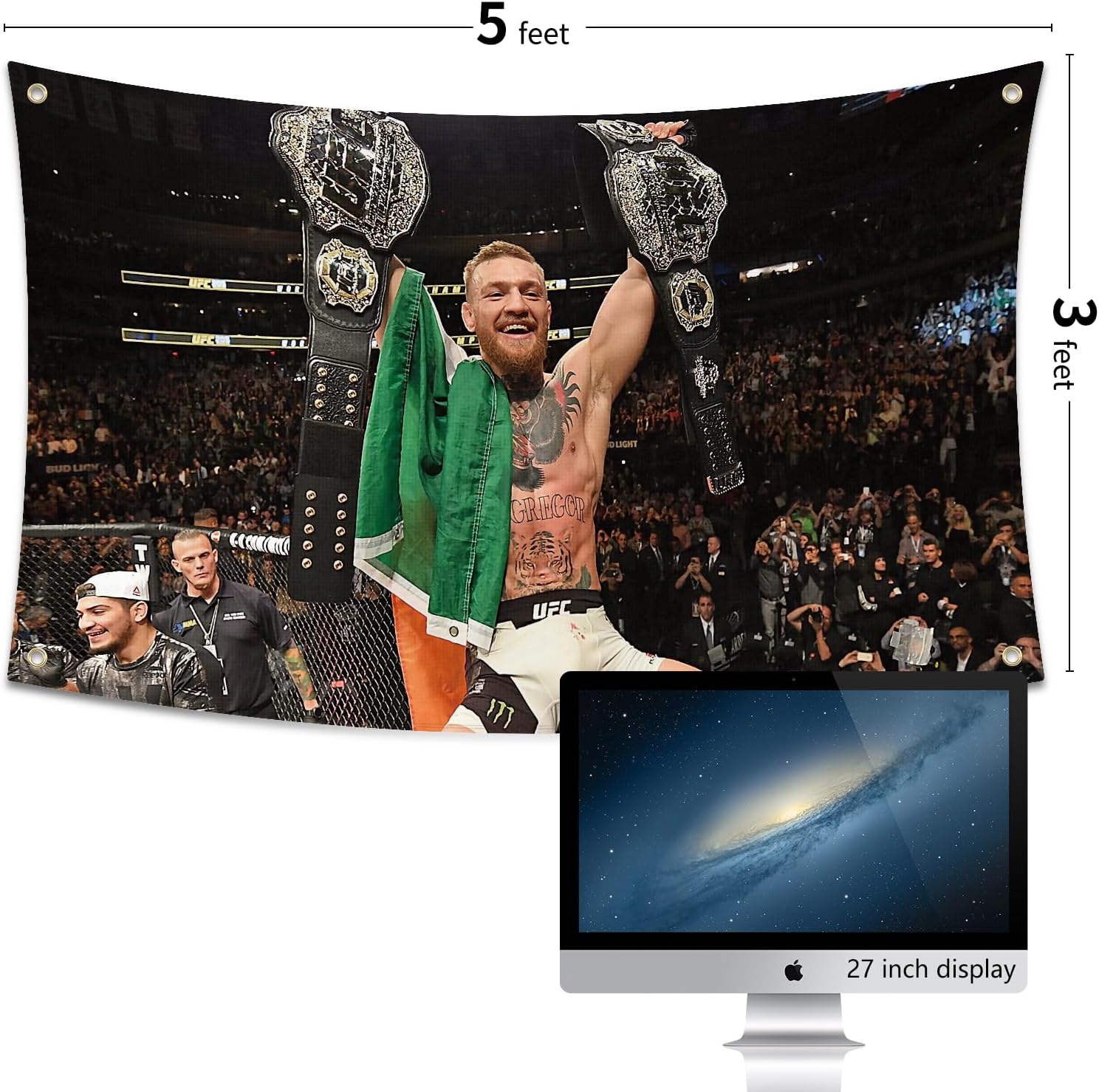 Probsin Conor Boxing McGregor – Bandera motivacional de 3 x 5 pies, suministros de fiesta, decoración del hogar, póster colgante para habitación
