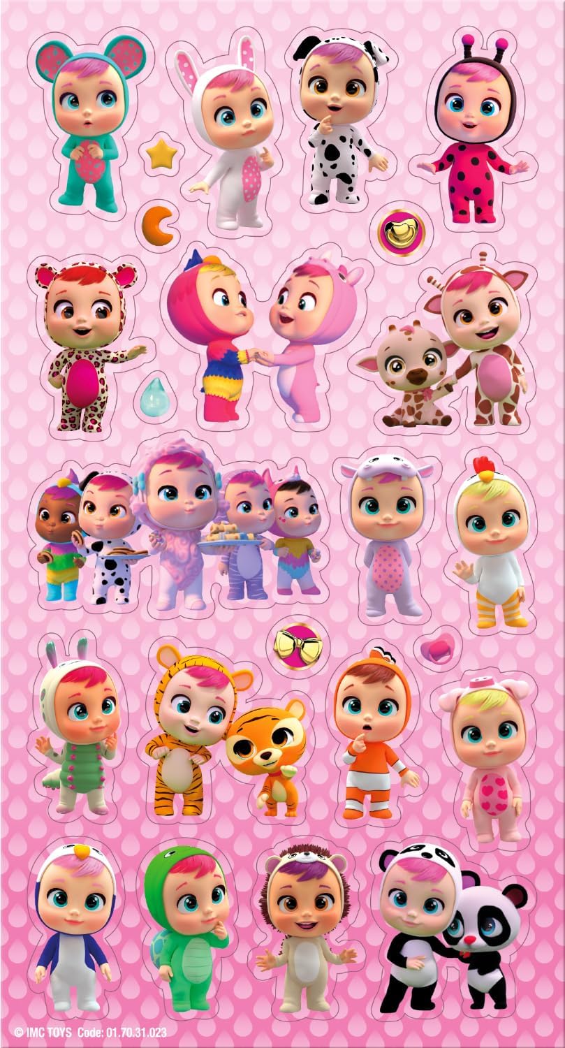 01.70.31.023 Paquete surtido de bebés llorones  Incluye 3 tipos de pegatinas  Perfecto para decoración y álbum de recortes