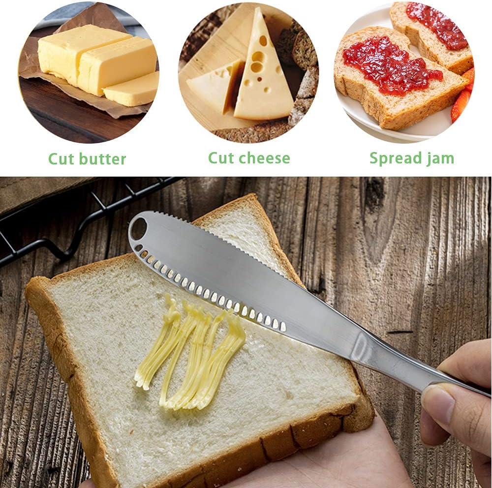 NA – Cuchillo de mantequilla 3 en 1, cuchillo esparcidor de mantequilla para mantequilla fría, una herramienta indispensable para procesar