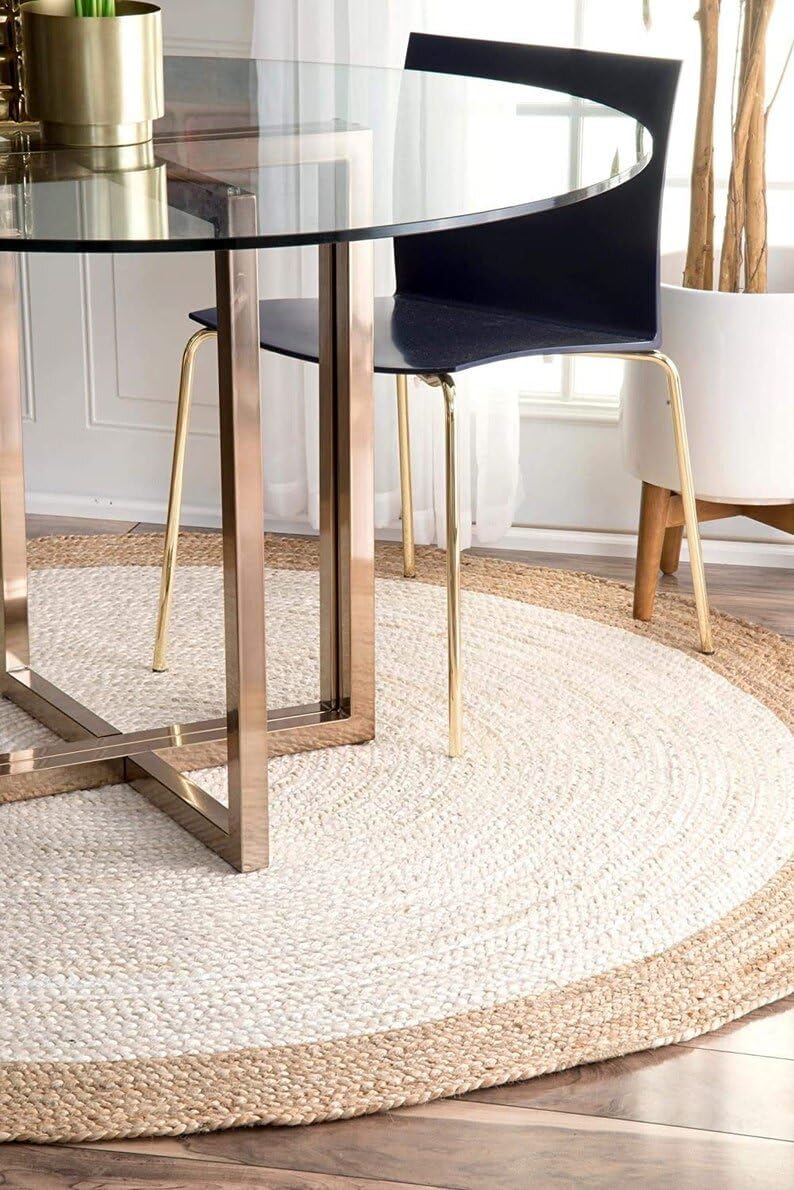 Alfombra redonda de yute natural de 1 x 1 pies, 3 x 3 pies, 6 x 6 pies, 10 x 10 pies para tu sala de estar, alfombra redonda tejida a mano para tu