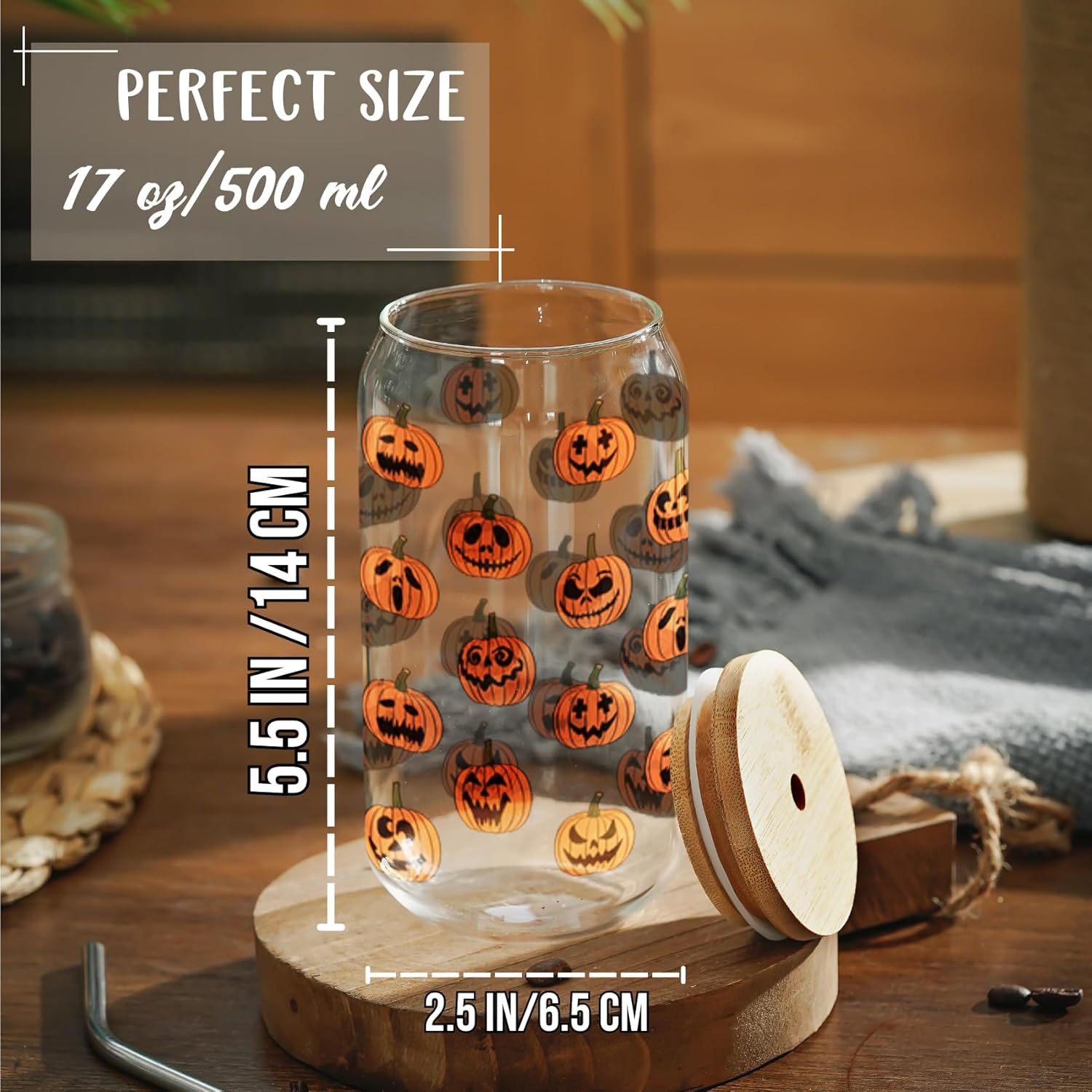 Onebttl Decoración de Halloween, regalos para mujeres, adolescentes, adultos, niños, que cambia de color helado, lata de soda de 16 onzas con tapa
