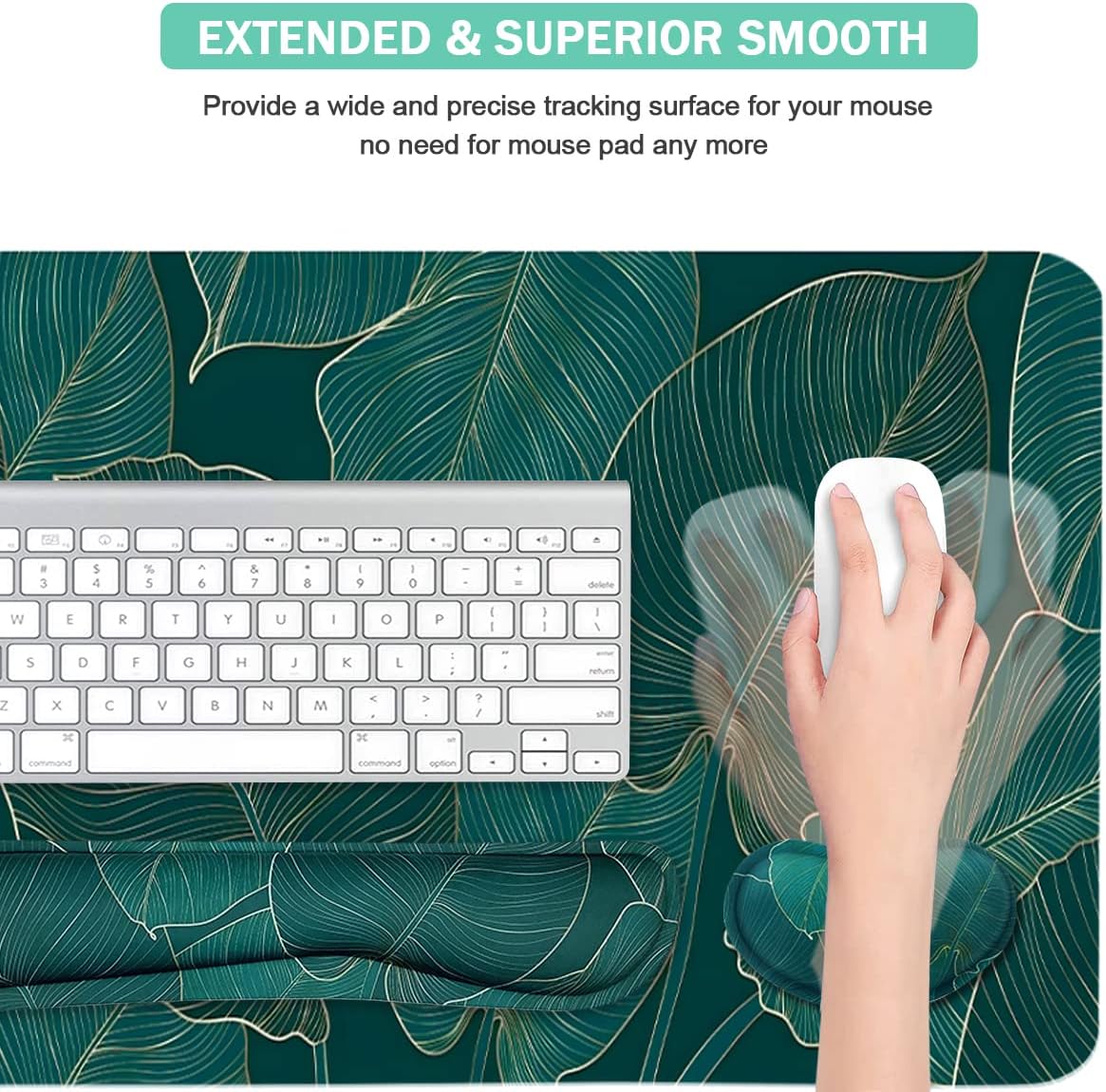 Alfombrilla ergonómica grande para mouse y reposamuñecas para teclado, almohadilla de escritorio para teclado y mouse, alfombrilla de mouse grande 4