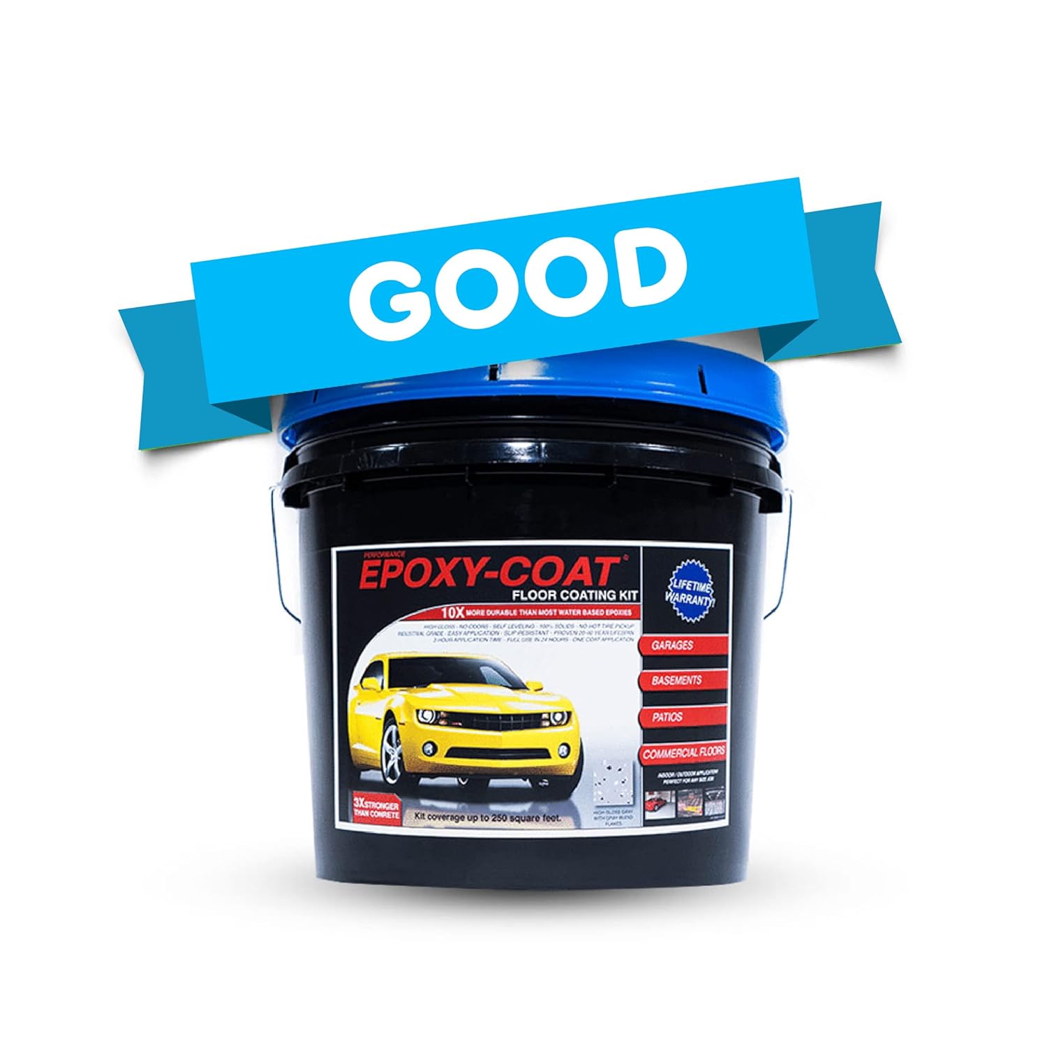 Kit de piso epoxi  Epoxy-Coat “Good” Half Kit Taupe  hasta 250 pies cuadrados a 9.7 mils  para suelos de garaje, sótanos, hormigón y más con copos