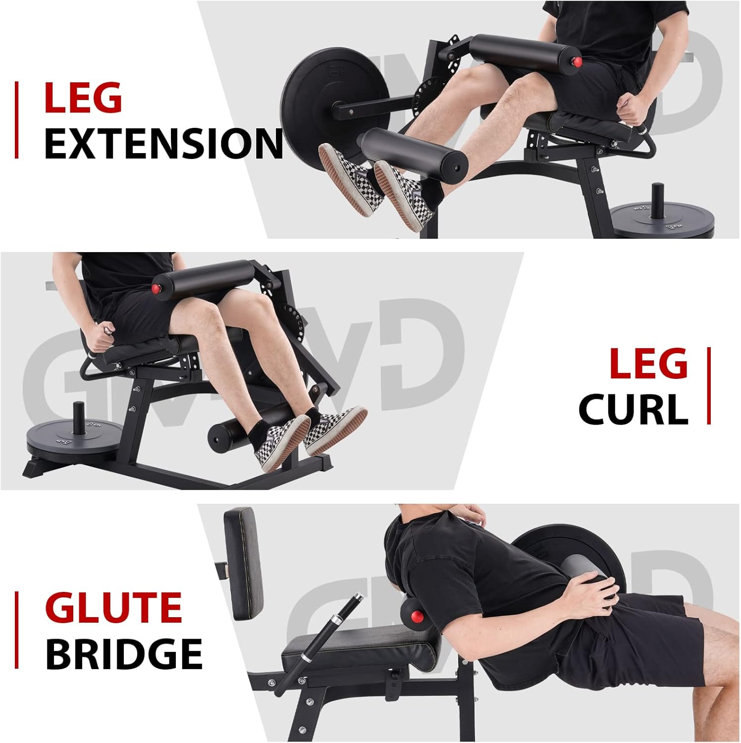 GMWD Máquina de extensión de piernas y rizo, máquina especial de piernas para la parte inferior del cuerpo, banco de ejercicio de piernas ajustable