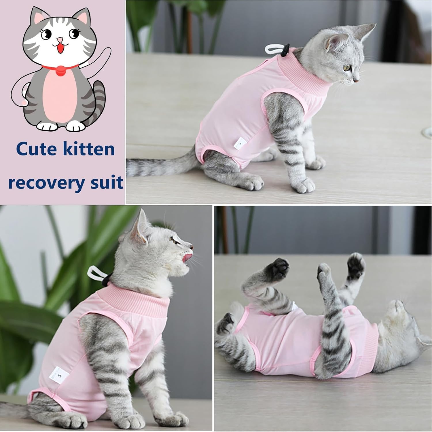 Traje de cirugía para gatos, traje quirúrgico de recuperación profesional para heridas abdominales o enfermedades de la piel, alternativa de collar