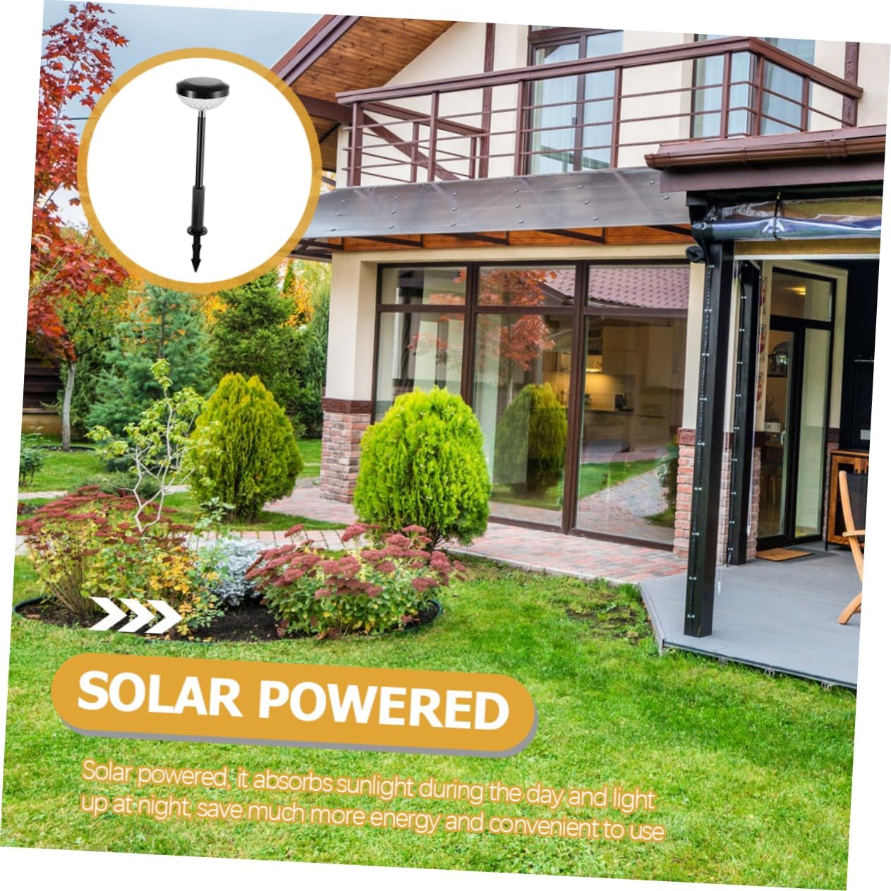 DOITOOL Lámpara de proyector solar LED de 2 piezas, luces decorativas de noche, luces solares para decoración de jardín al aire libre, proyector