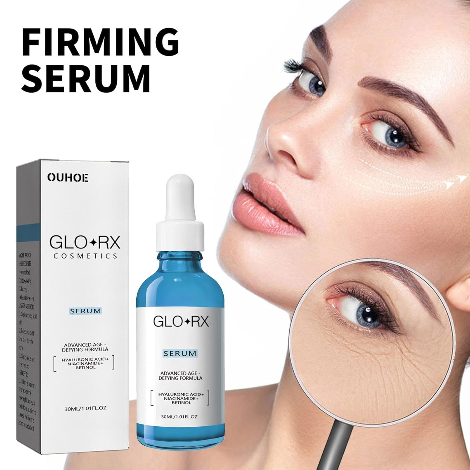 GLORX – Suero facial, suero GLO RX, suero facial de solución de stock, suero facial actualizado para todo tipo de piel, para mujeres líneas faciales