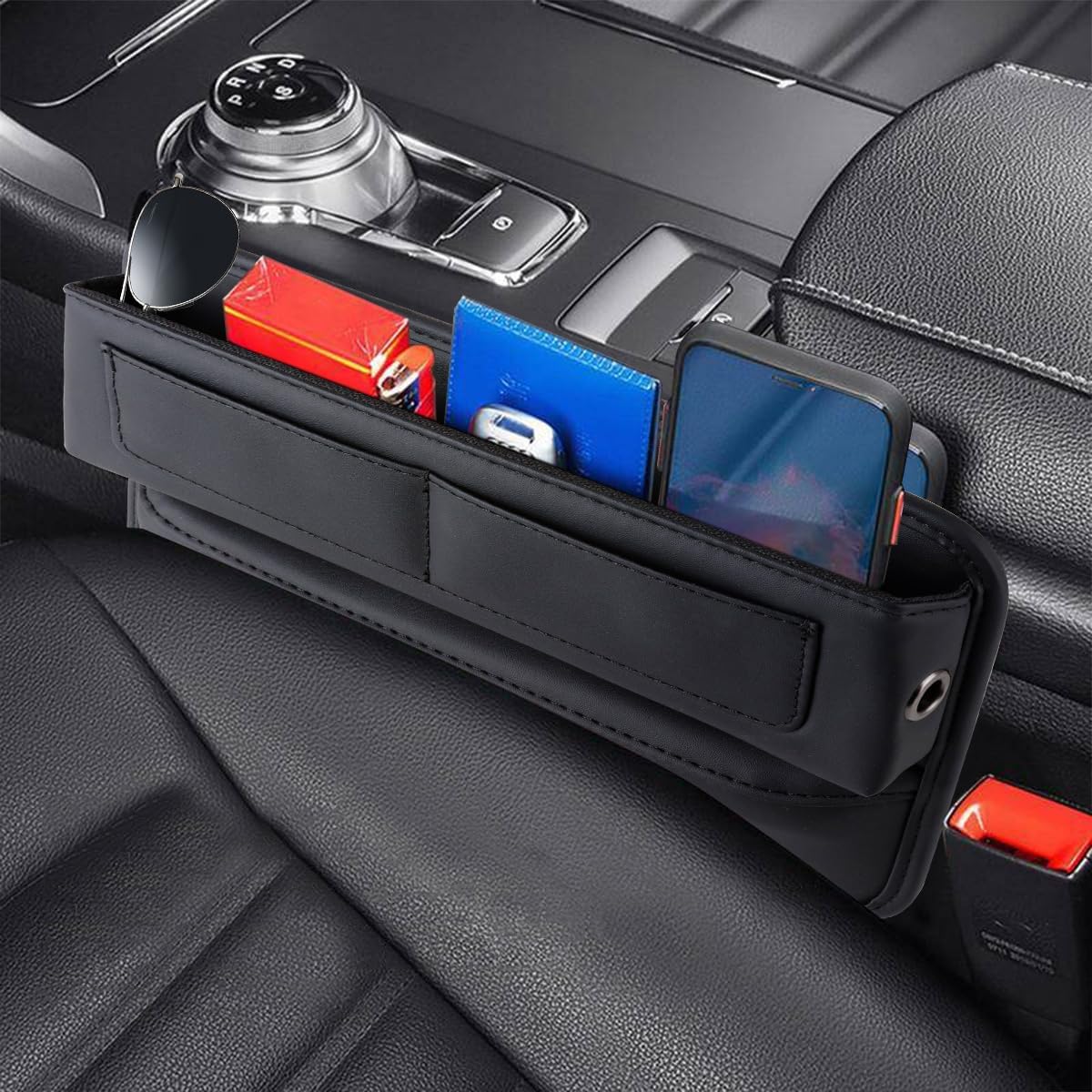 Organizador de espacio para asiento de automóvil, organizador multifuncional de cuero para asiento de automóvil y accesorios automotrices de