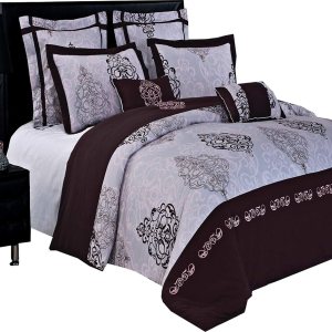 Edredón de 12 piezas tamaño King en una bolsa, edredón alternativo de plumón de peso medio (relleno de edredón con juego de funda de edredón de Edredón de 12 piezas tamaño King en una bolsa, edredón alternativo de plumón de peso medio (relleno de edredón con juego de funda de edredón de