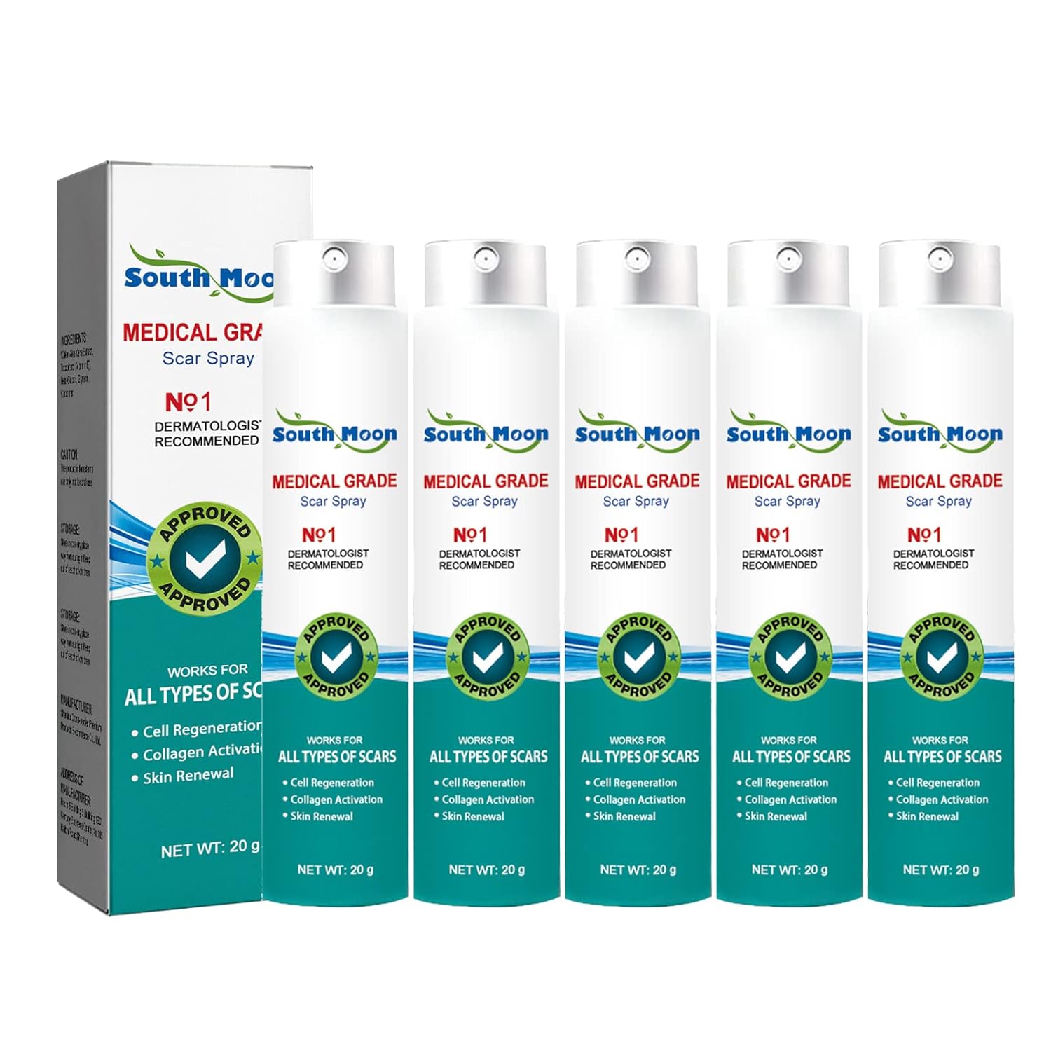 South Moon – Spray de cicatrices de grado médico, Scarremove Advanced Cicatrices Spray, spray médico para eliminar cicatrices, spray de cicatrices