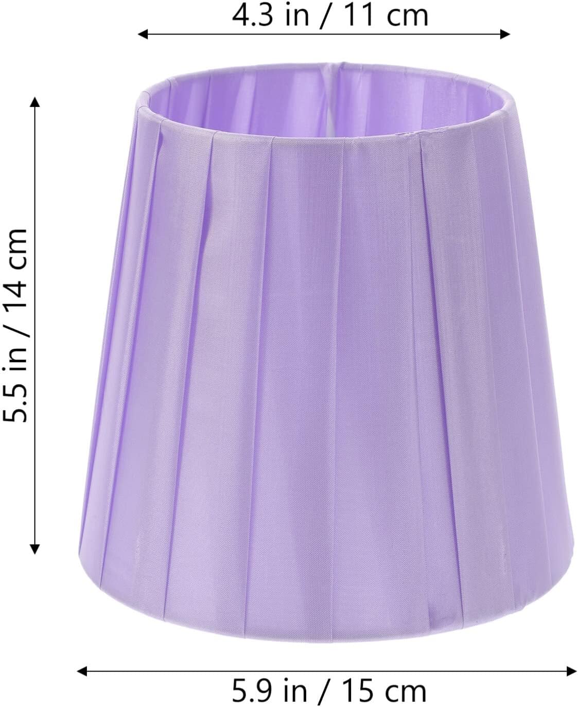 KALLORY Pantalla plisada, cubierta de luz pequeña, pantalla de tela de barril moderna para lámpara de pie de mesa (morado)