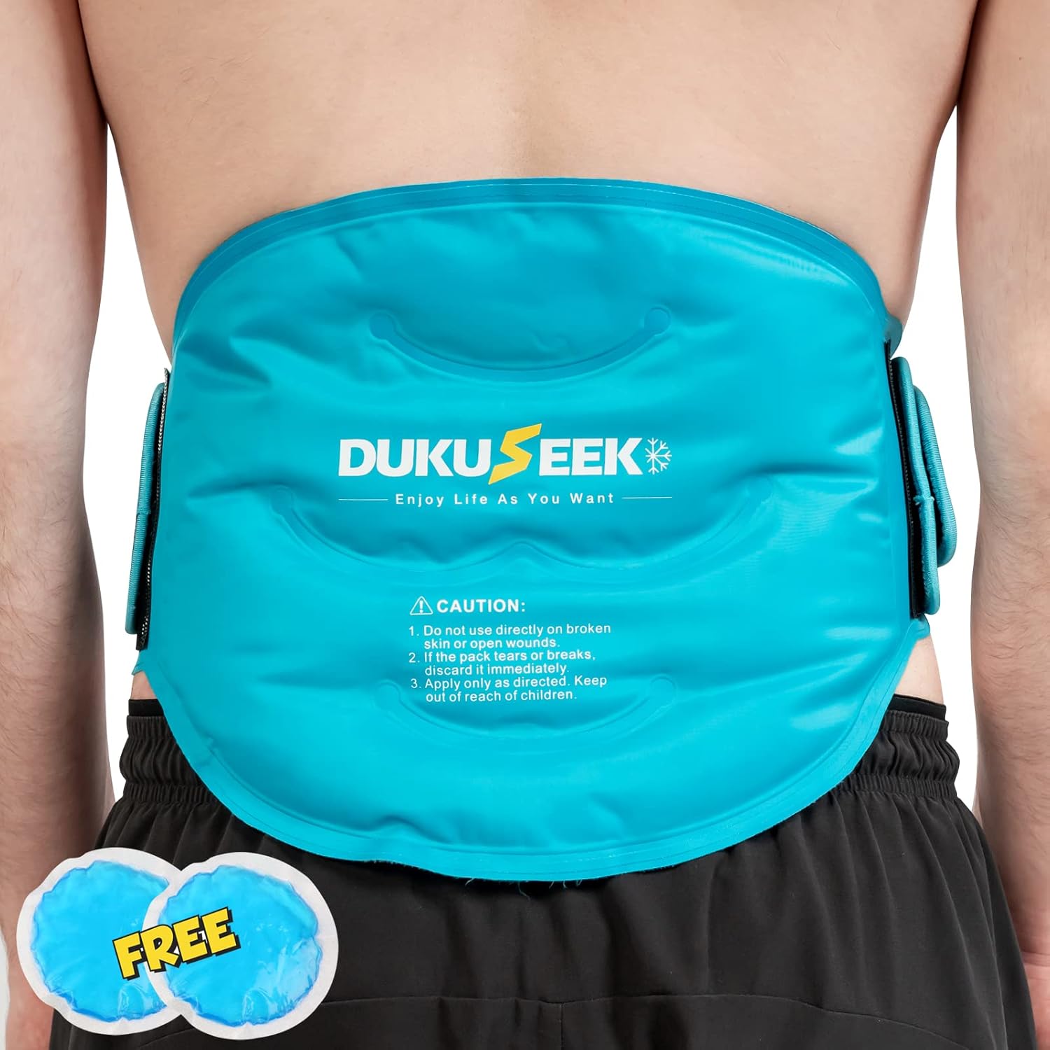 Bolsa de hielo para lesiones de espalda y alivio del dolor, bolsa de hielo reutilizable con correas desmontables, envoltura de hielo de gel flexible
