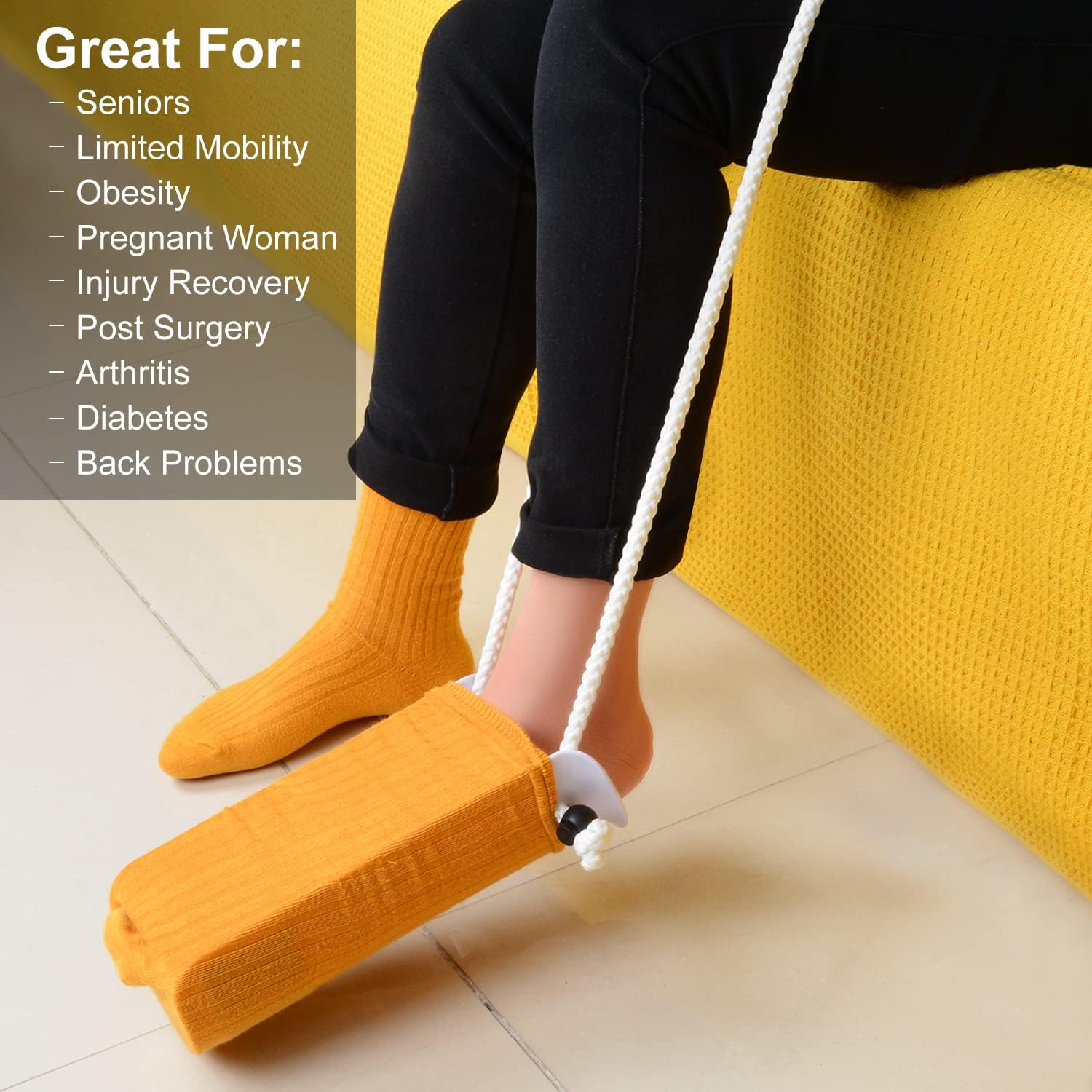 supregear Kit de ayuda de calcetines 4 en 1, kit de ayuda deslizante de calcetines ajustables, kit de ayuda para calcetines, removedor de calcetines