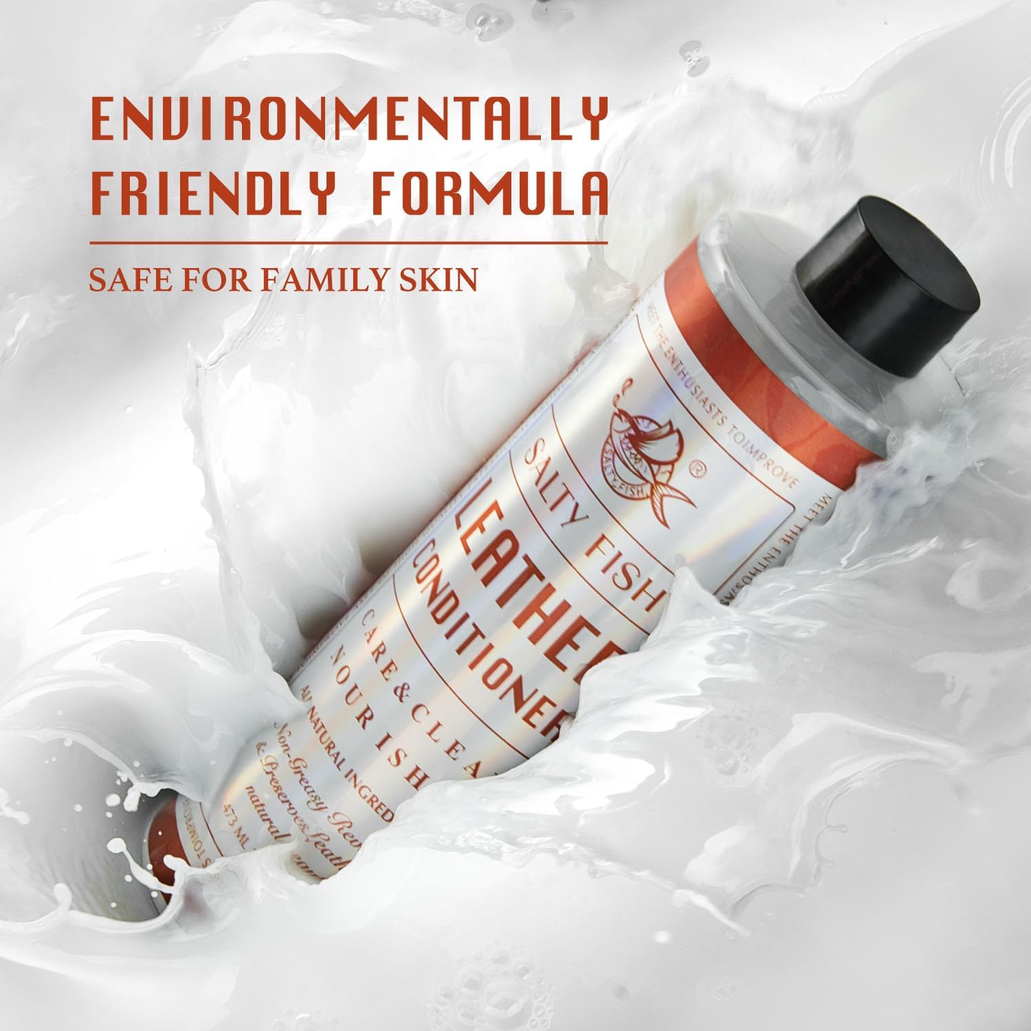SALTY FISH Limpiador de acondicionador de cuero para muebles de sofá, kit de cuidado de cuero totalmente natural para sofá de cuero, asiento de