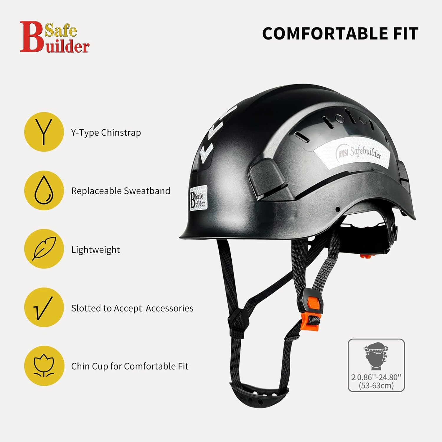 CR06 Casco de seguridad de construcción ABS Sistema de ventilación ajustable aprobado por OSHA cascos de trabajo industrial protección de cabeza