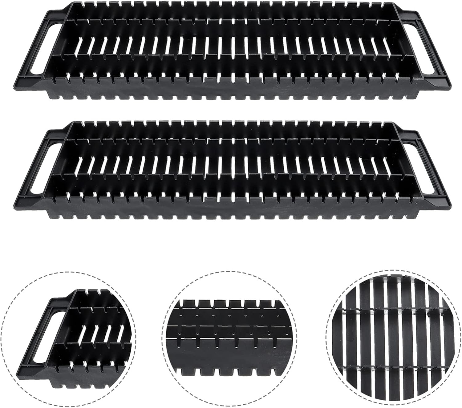 2 piezas de soporte de barra antiestática, bandeja de PCB antiestática, estante ESD, estantes de rotación de almacenamiento de 25 estantes