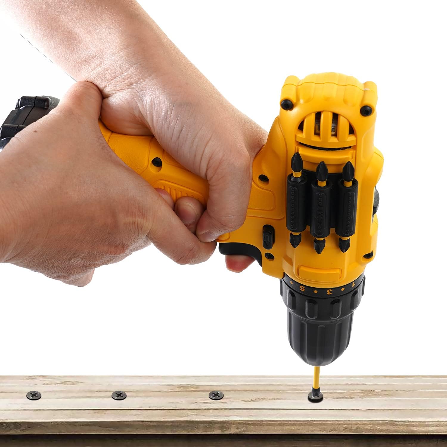 CMY – Funda para herramientas para taladro Dewalt, paquete de 6, lleva hasta seis puntas de destornillador en el lateral de tu taladro eléctrico o