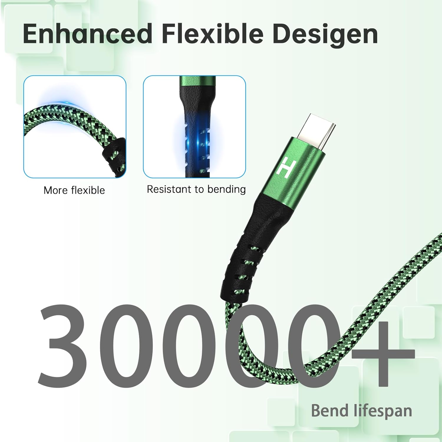 Paquete de 3 cables USB C de 6 pies, 3A60 W USB A a USB C de carga rápida, cargador trenzado de nailon duradero tipo C compatible con Galaxy S22
